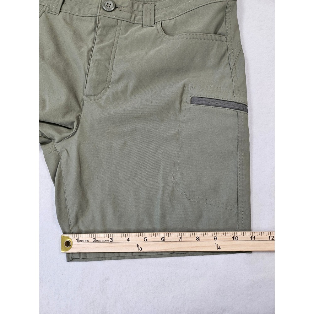 Eddie Bauer Womens Olive Army Green Hiking Tech Shorts Size 12 Utility Gorpcore - Picture 12 of 14